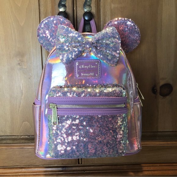 Loungefly Pink EARidescent Loungefly with Minnie Mouse Ears - Picture 4 of 13